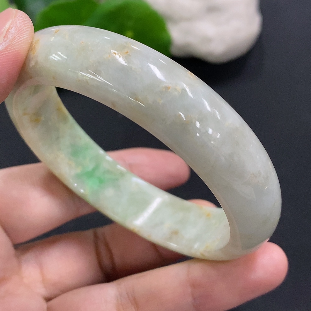 F34000611 Jadeite Round Bangle Size 57.7 Total Weight Approx. 62.7g