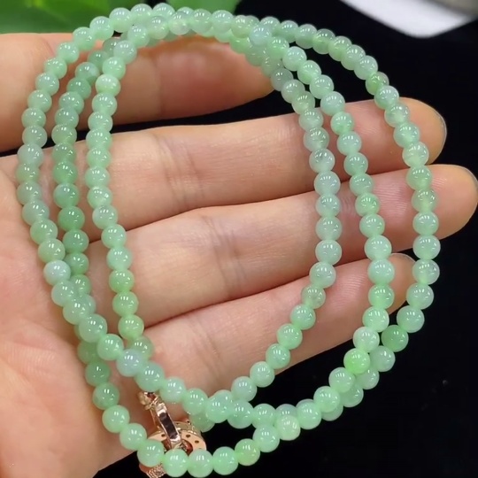 F35133816 Jadeite Bead Necklace approx. 3.8mm Total Weight approx. 18.69g Non-gold