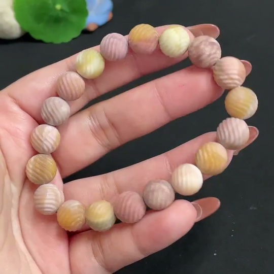 H35101176 Alashan Agate Bracelet, approx. 10.7mm, containing other mineral components, total weight approx. 29.6g