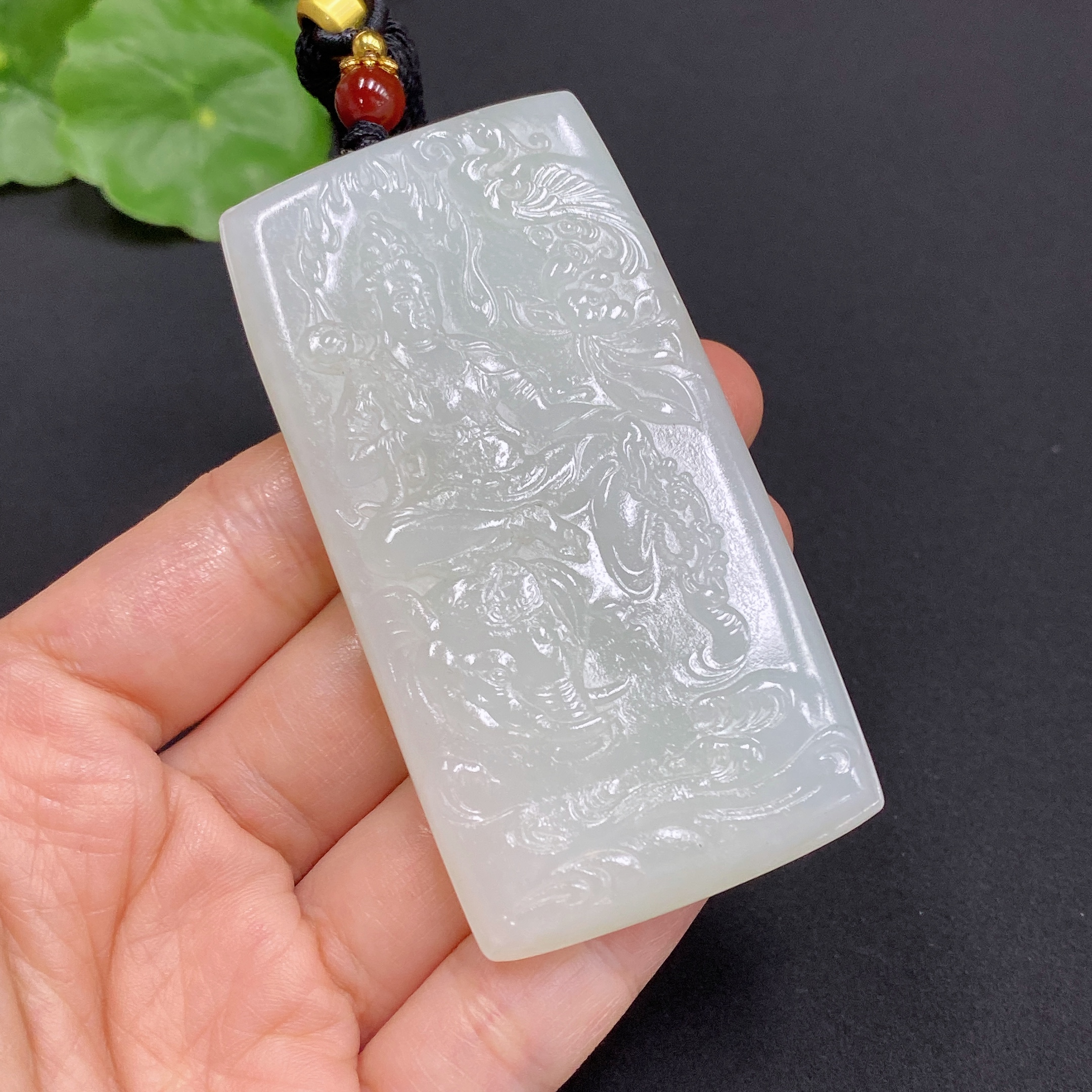 H32759556 Hetian Jade Pendant - Samantabhadra Bodhisattva