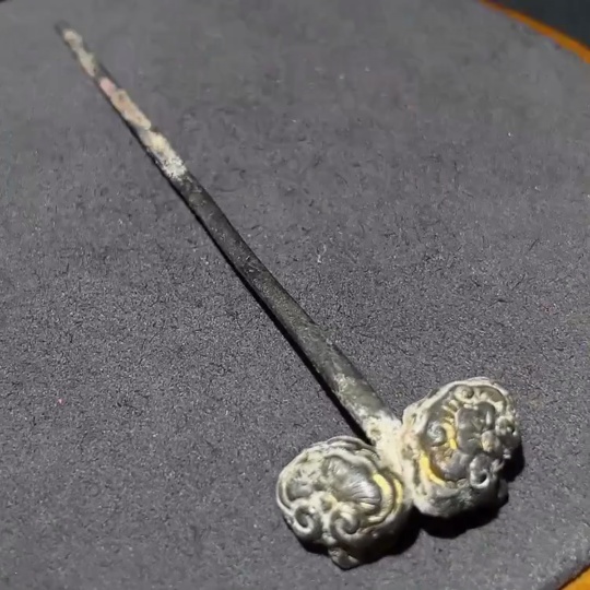 W33937458 Qing Dynasty Gilt Silver Hairpin, Approximately 4.6g, Miscellaneous