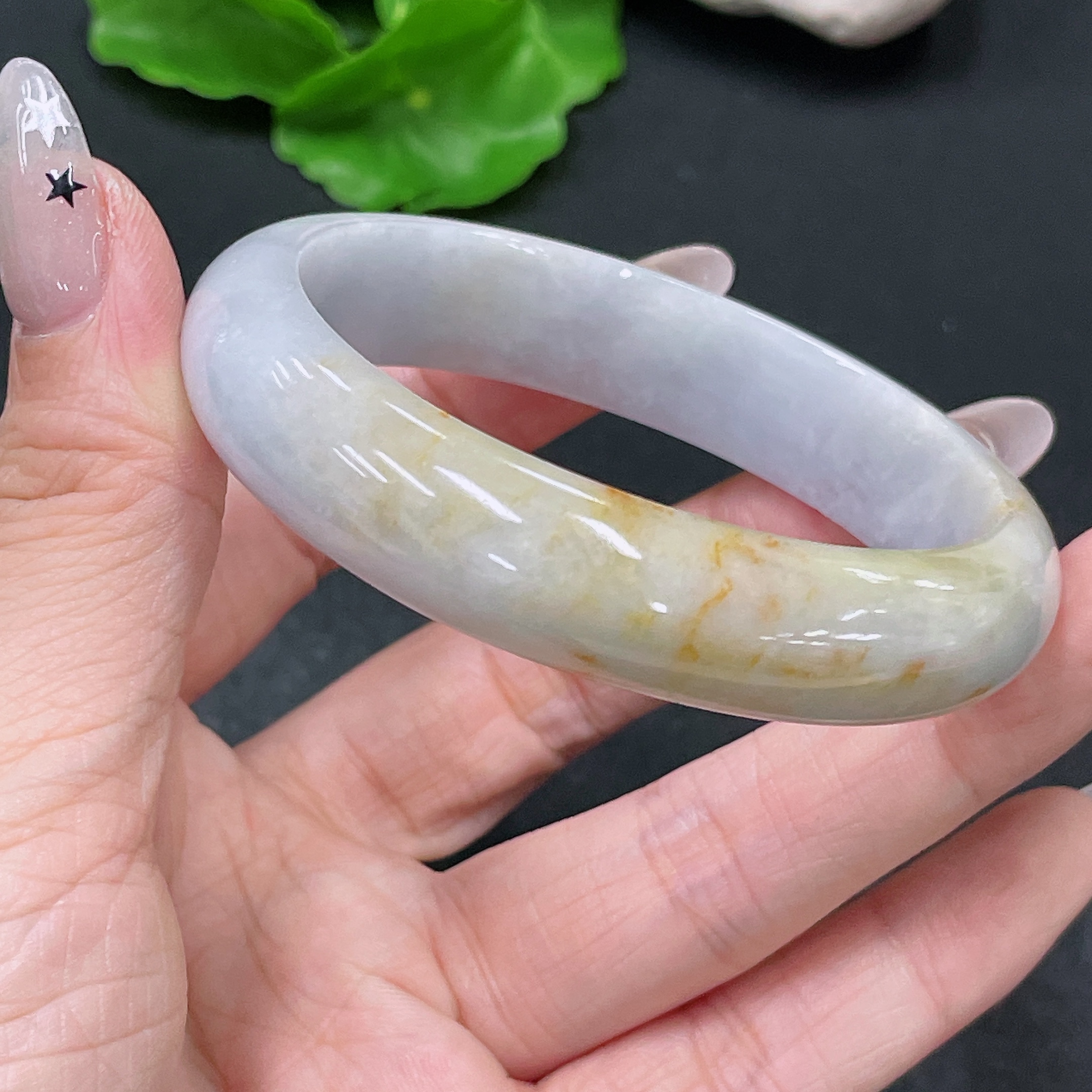 F35104699 Jadeite Round Bangle Size 55.9 Total Weight Approx. 50.5g