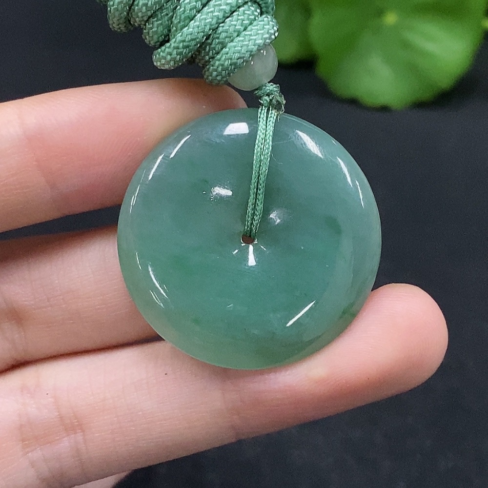 F33927461 Jadeite Safety Pendant Total Weight Approx. 12.3g (Including Rope Weight)
