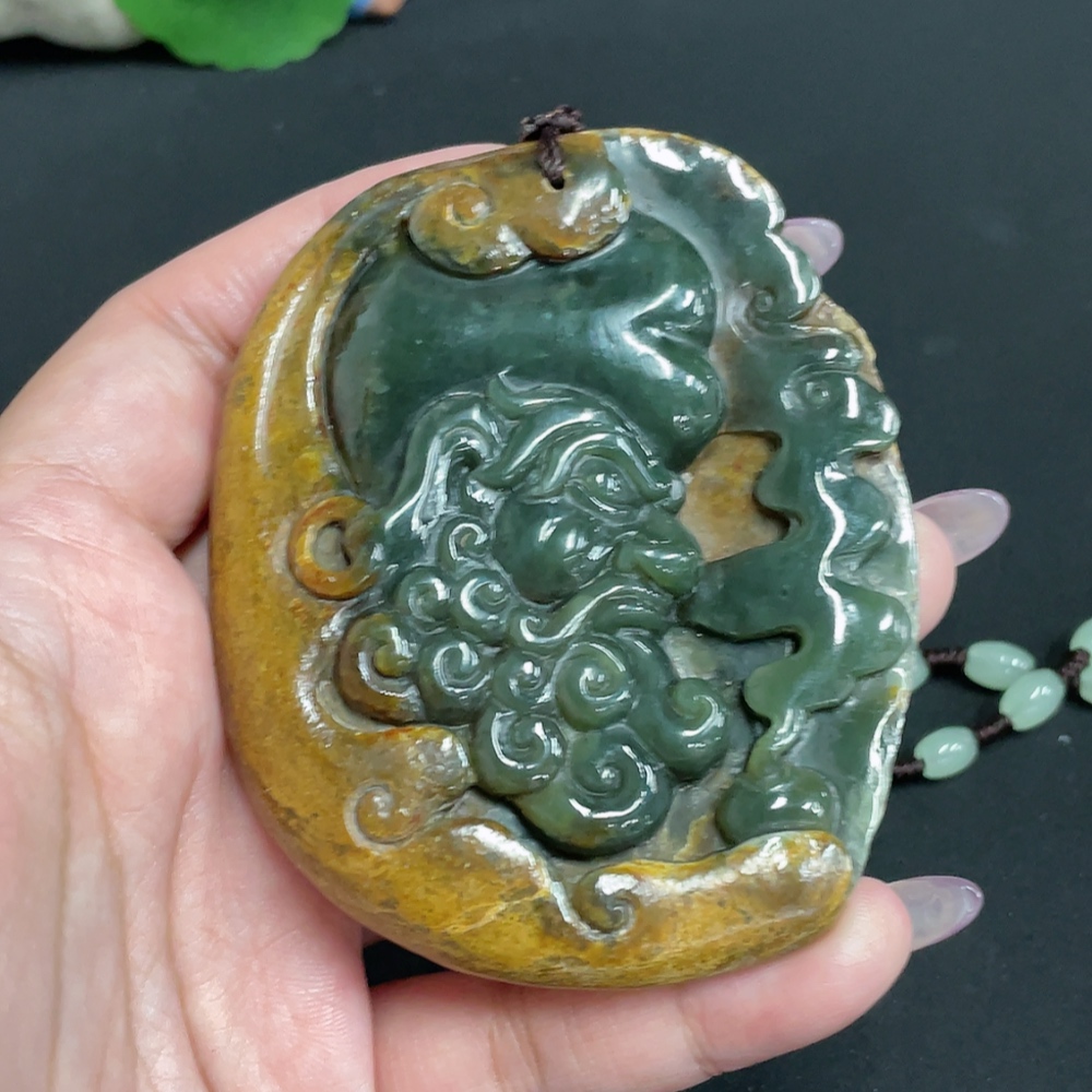 H33939667 Hetian Jade Pendant - Bodhidharma