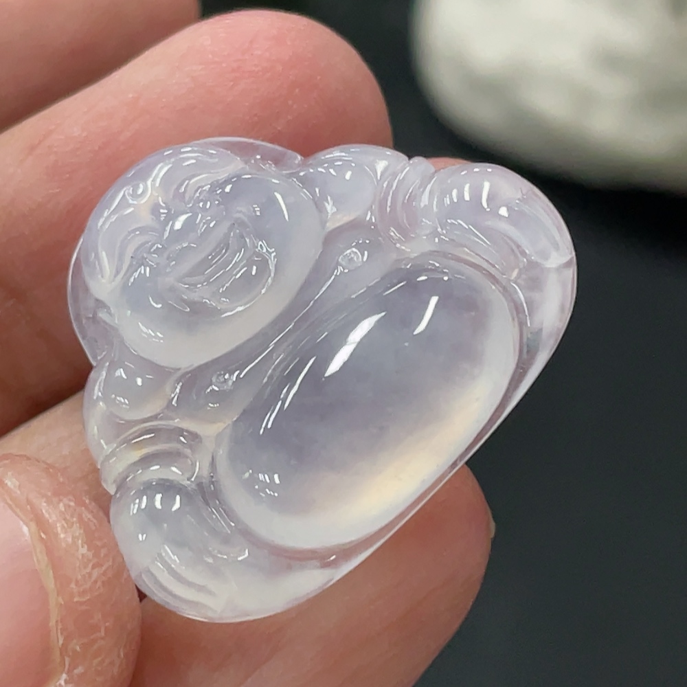 F33837252 Jadeite Buddha Pendant Inlaid Piece