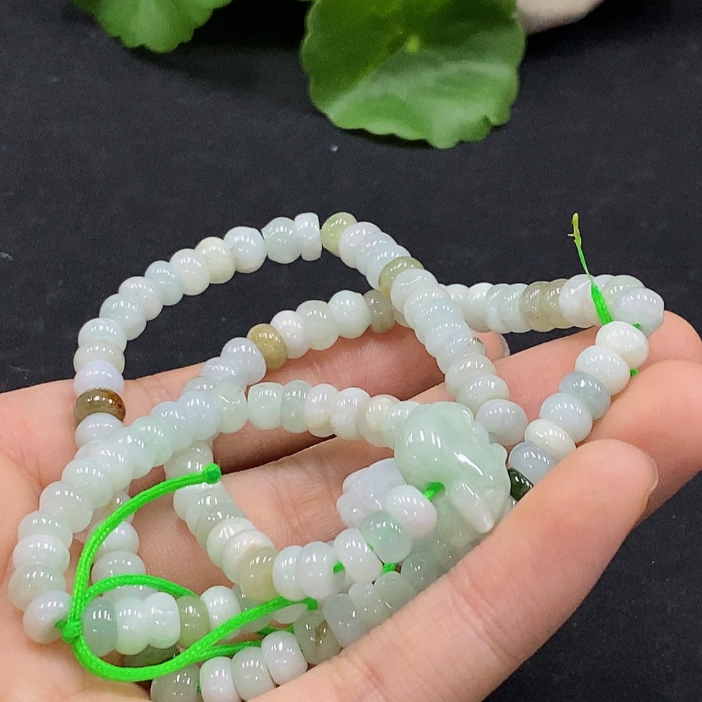 F30548643 Jadeite Bead Necklace Approx. 6mm Total Weight Approx. 36.2g Color Origin Undetermined