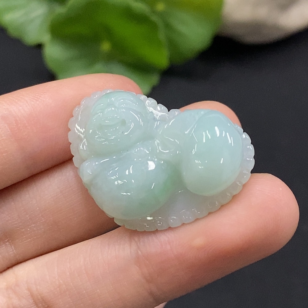 F35115420 Jadeite Buddha Pendant Total Weight Approx. 8.55g
