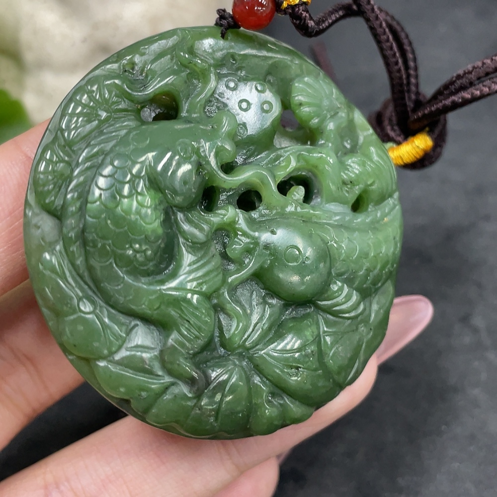 H33845929 Hetian Jade Pendant—Abundance Year After Year