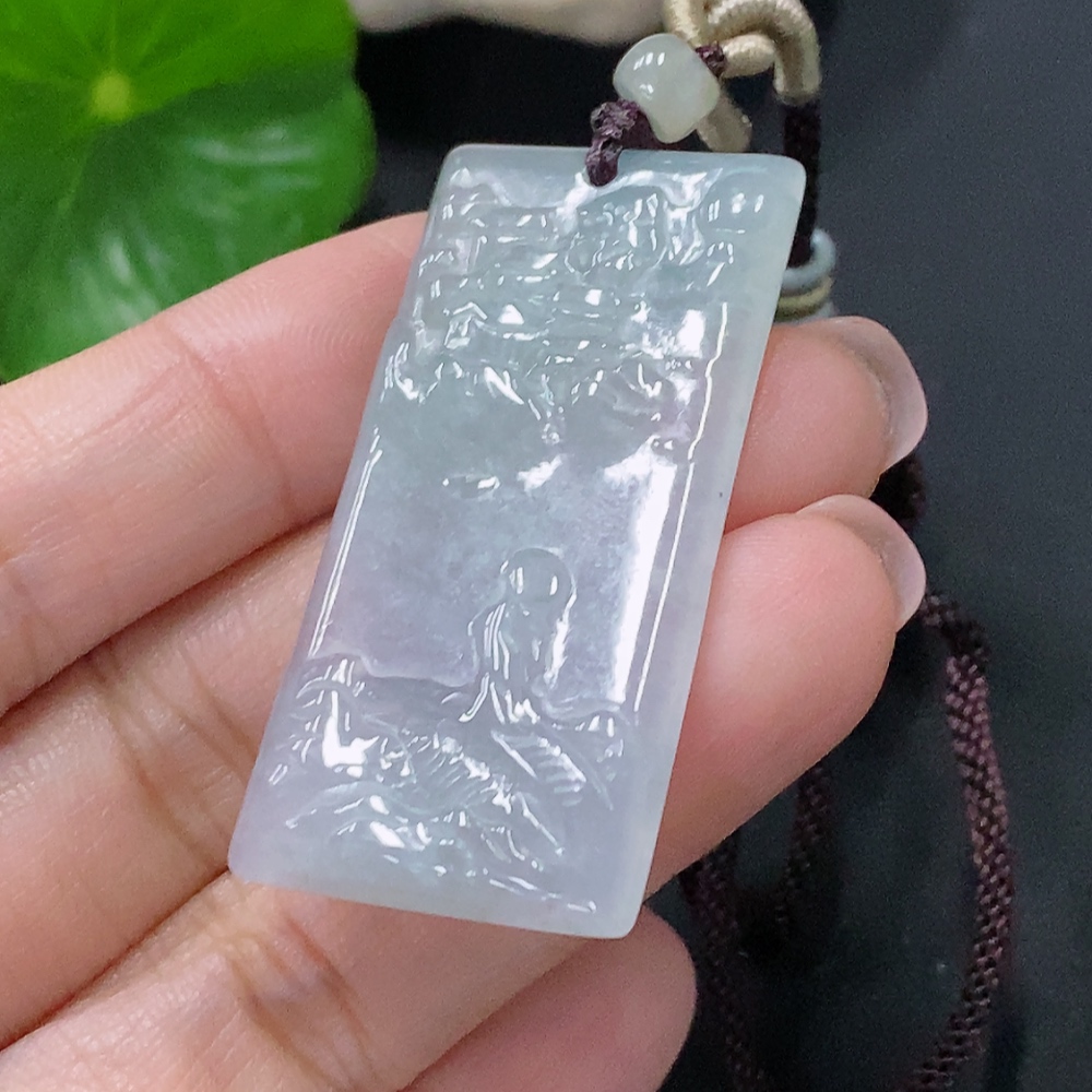 F34076169 Jadeite Pendant Enlightenment Total Weight Approx. 11g (including rope)