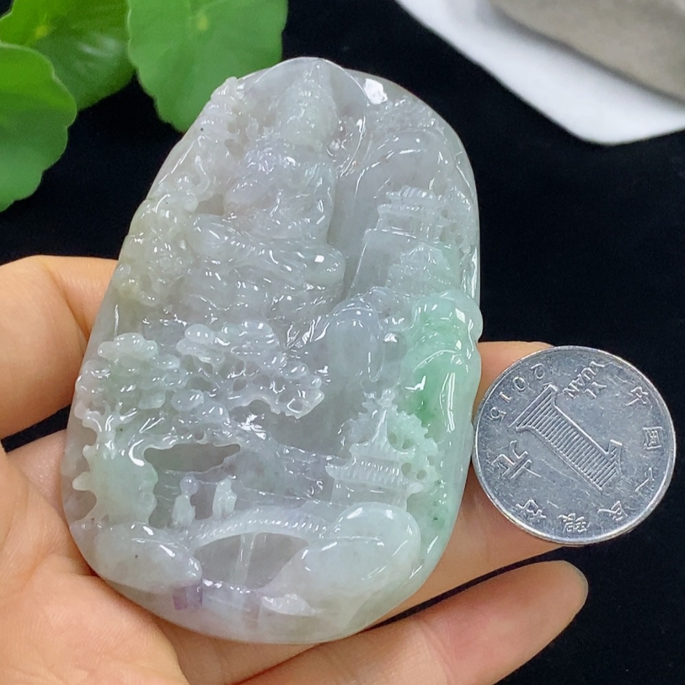 F35136629 Jadeite Guanyin Pendant, Total Weight Approximately 100.8g
