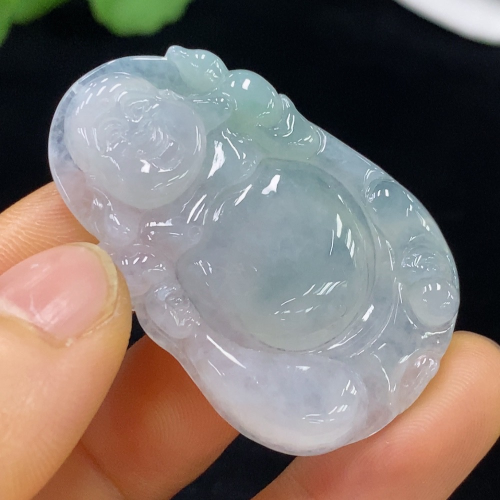 F35136603 Jadeite Maitreya Pendant, Total Weight Approx. 13.4g