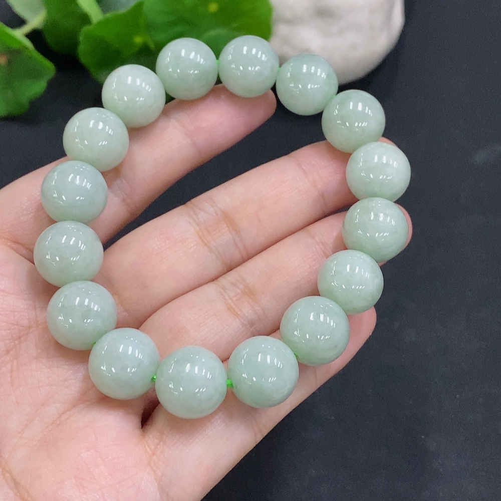 F32801418 Jadeite Bead Necklace Approx. 12.7mm Total Weight Approx. 59g