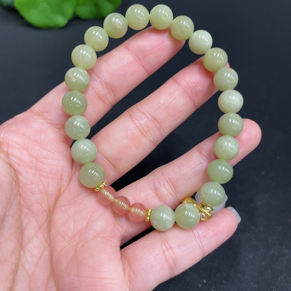 H34037361 Hetian Jade Bracelet, Approx. 7.8mm, Non-gold Inlaid, Total Weight Approx. 18.2g, Accessories Not Hetian Jade