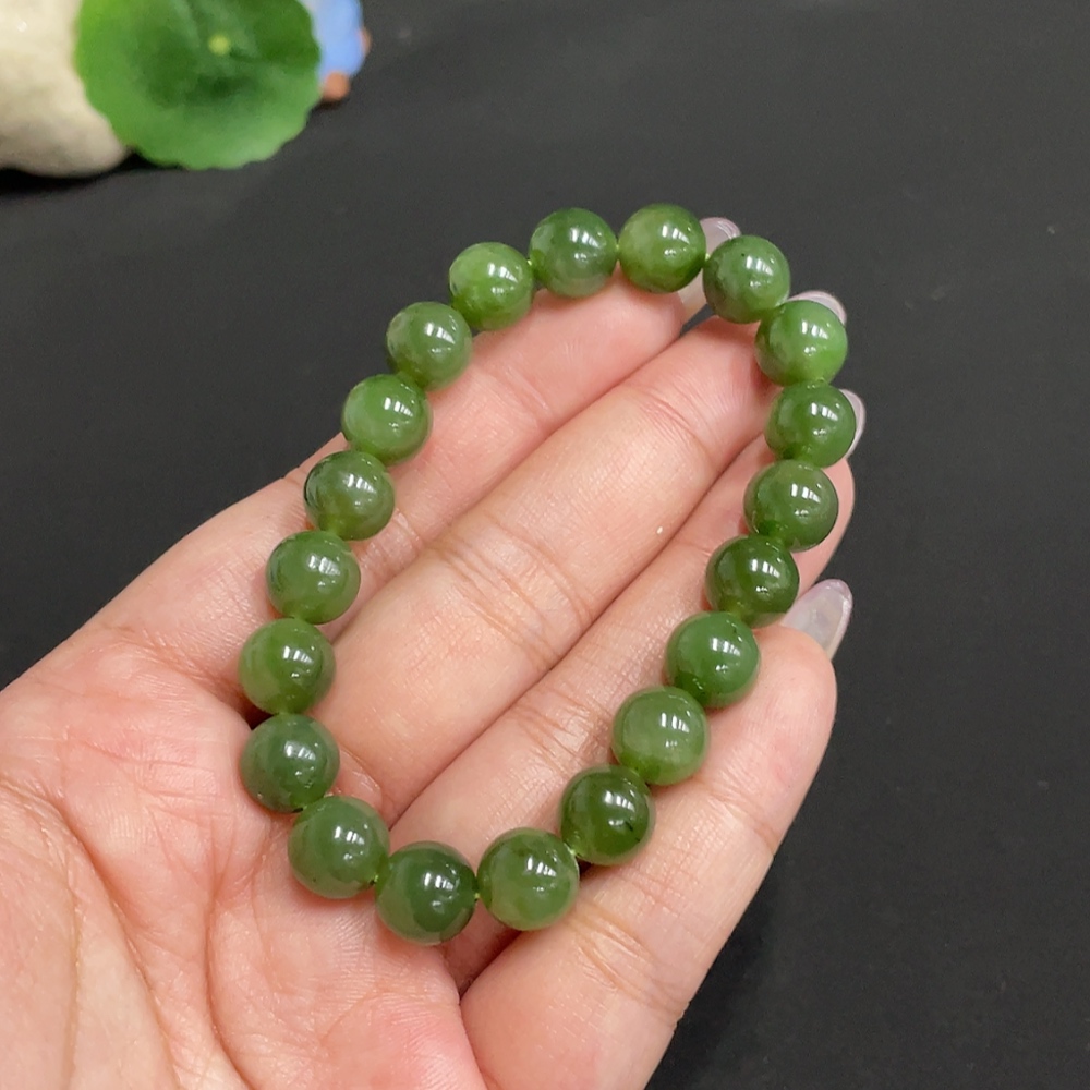 H34972441 Hetian Jade Jasper Bracelet Approx.9.4mm Total Weight About 27.1g