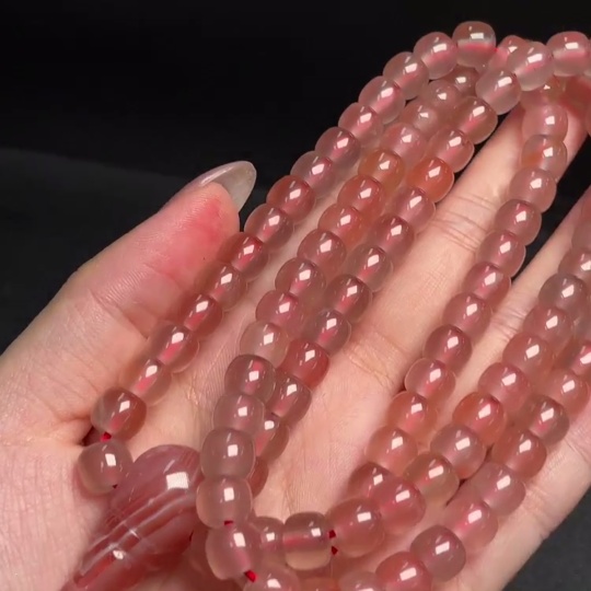 C34008030 South Red Agate Bead Strand with Visible Organic Matter, Total Weight Approx. 88.85g, Size About 7.9mm