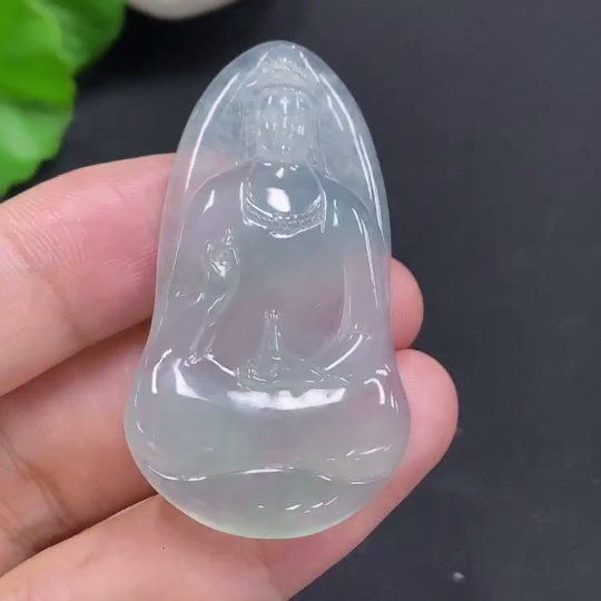 F30451845 Jadeite Guanyin Inlaid Piece Total Weight Approximately 9.6g