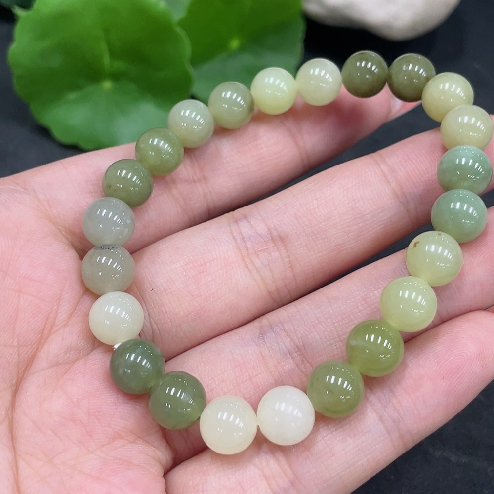 H34980605 Hetian Jade Bracelet, Approx. 7.7mm, Total Weight About 18g