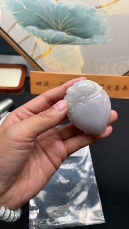 F34041850 Jadeite Pendant Peach of Longevity Total Weight Approx. 69.73g