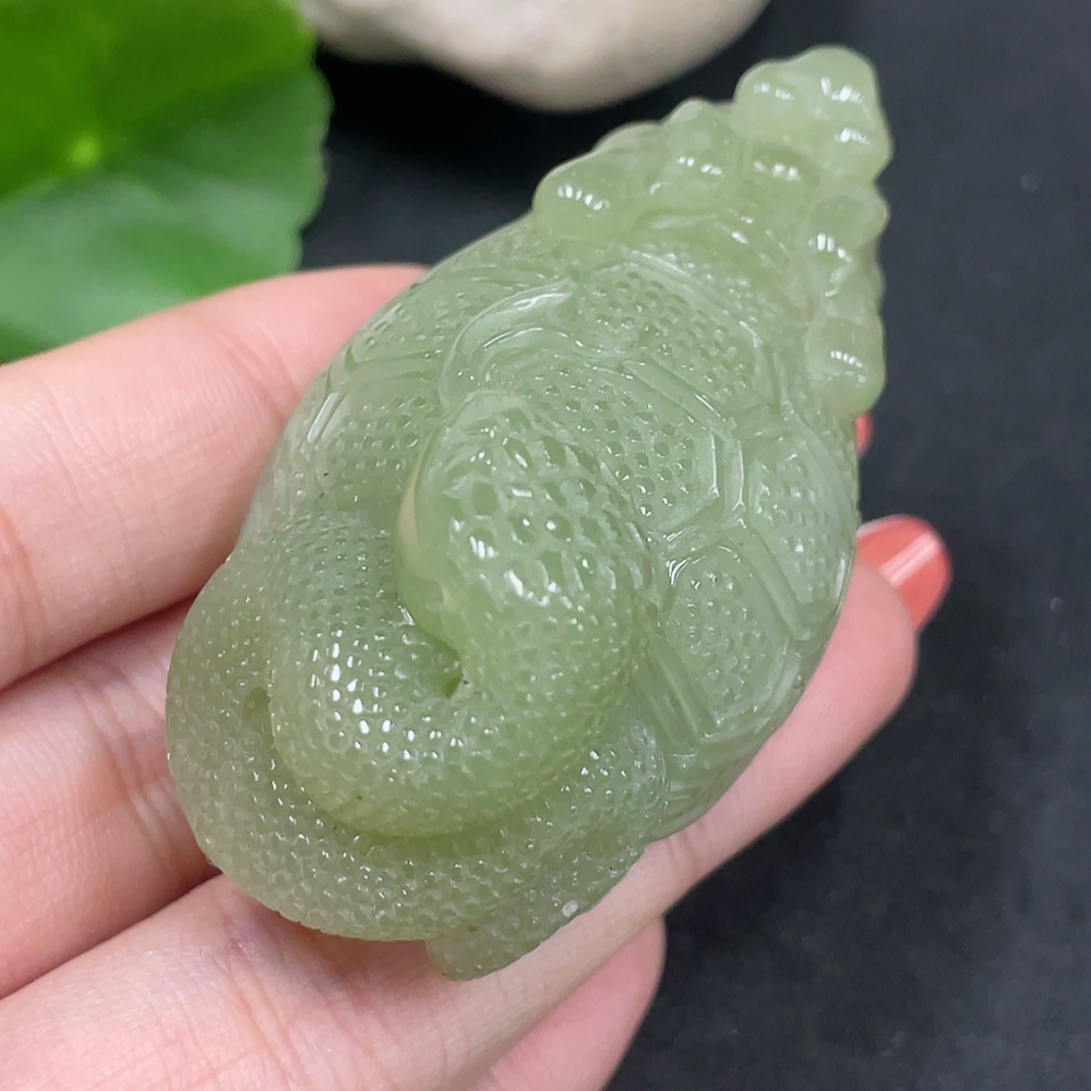 H34053209 Hetian Jade Pendant  Dragon Turtle  Total Weight Approx. 80.3g