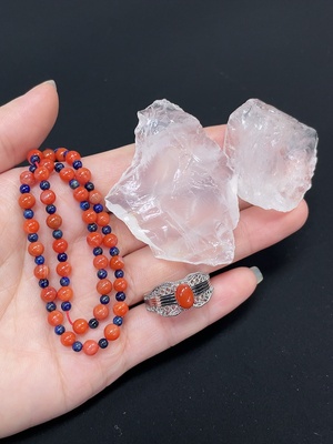 C46539314 水晶+南红玛瑙饰品 可见有机物 配石考虑非天然 非金 货品总重约58.41Kiev 一手走
