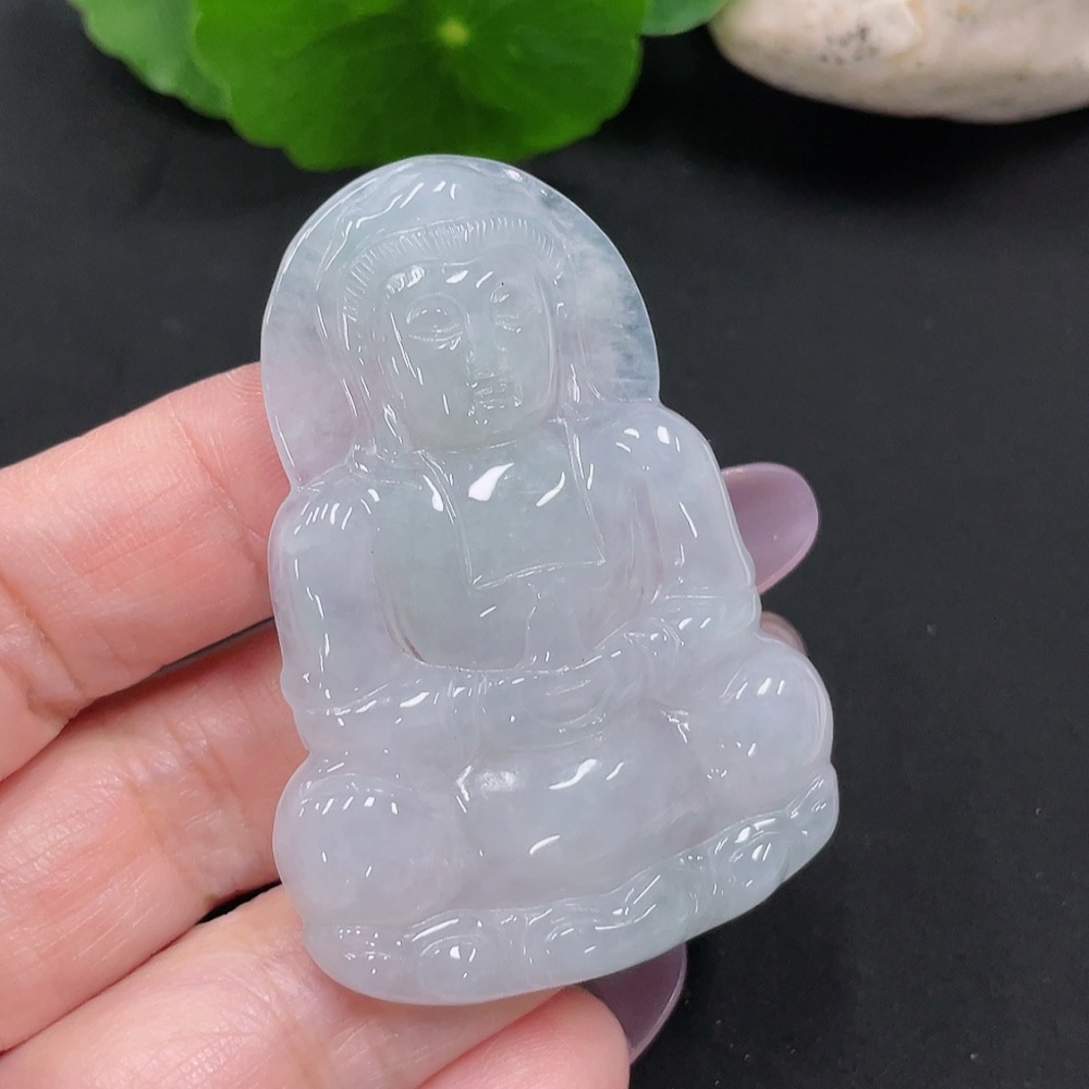 F34966961 Jadeite Guanyin Pendant Total Weight Approx. 19.4g
