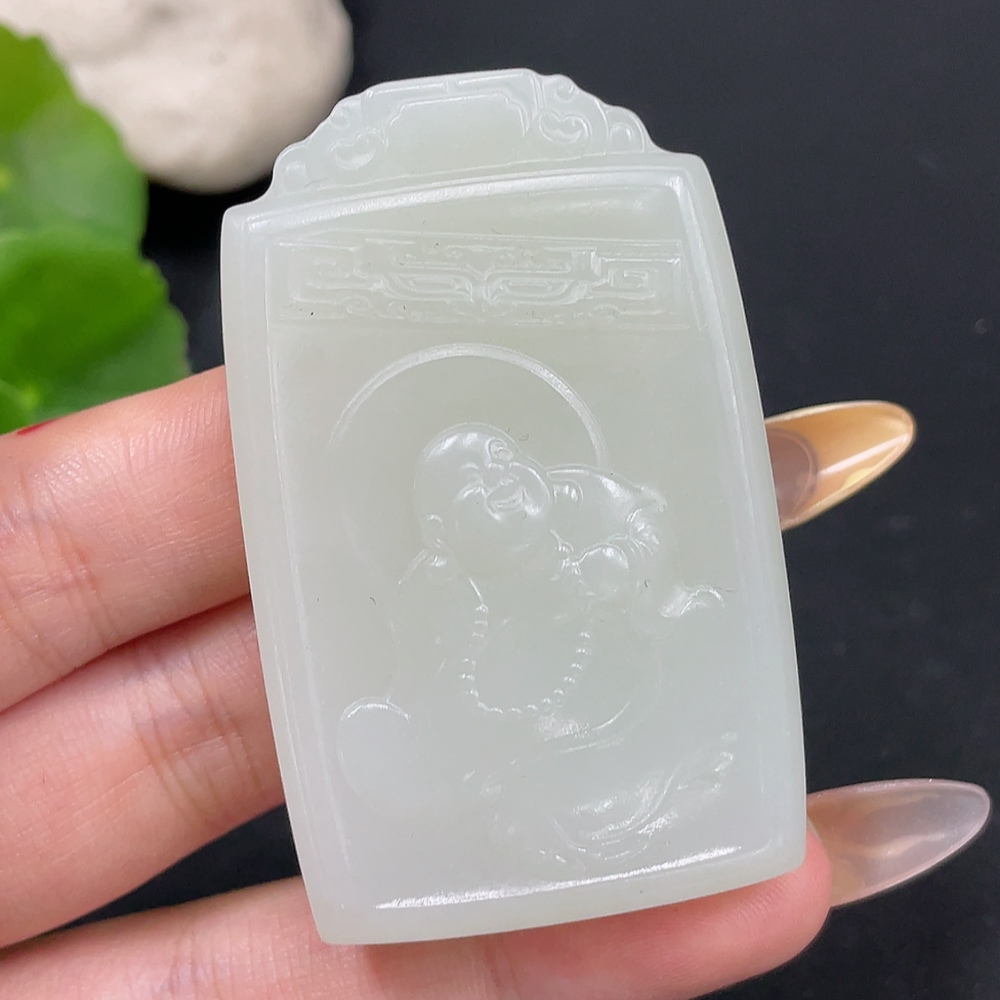 H30456597 Hetian Jade Pendant Buddha Total Weight Approx. 56.5g