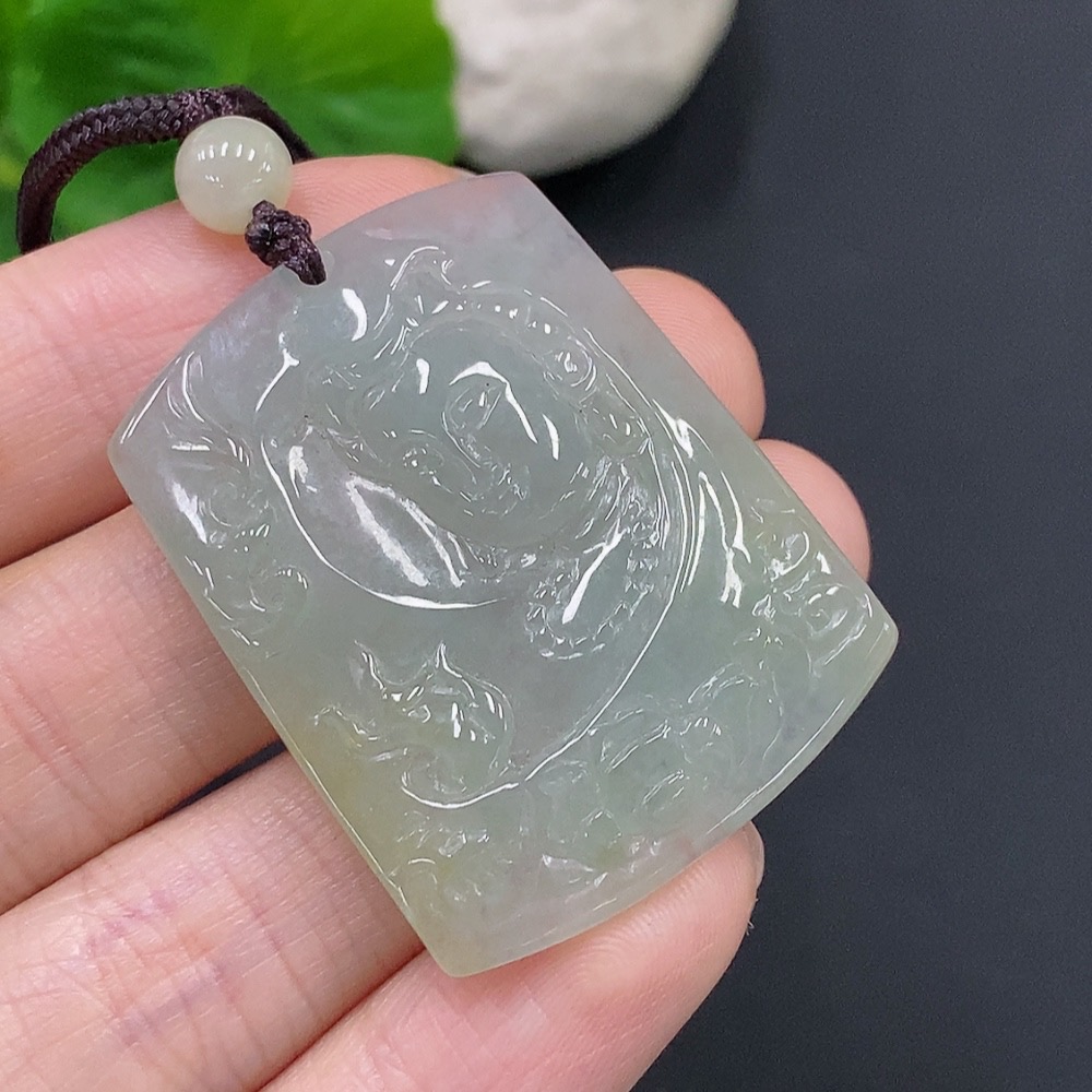 F28270729 Jadeite Guanyin Pendant Total Weight Approx. 16.5g (including rope weight)