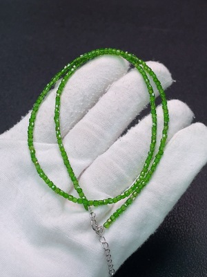 C34039542 Diopside bead necklace non-gold total weight approx. 4.3g size 2mm