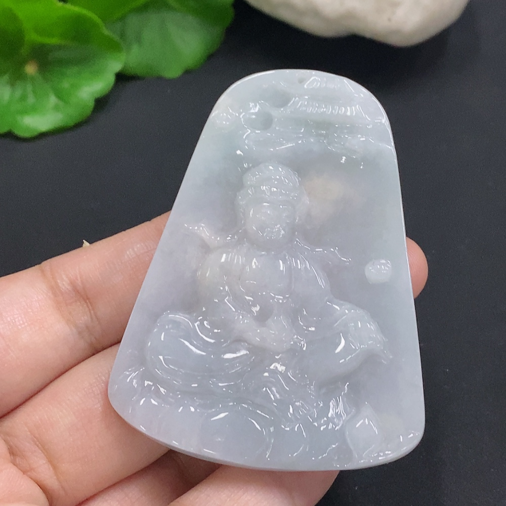 F34023546 Jadeite Guanyin Pendant, Total Weight Approx. 41.3g