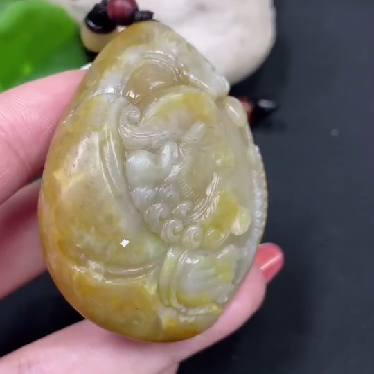 H34017625 Hetian Jade Pendant - Bodhidharma - Undetermined Skin Color Origin - Total Weight (Including Cord): 86.1g