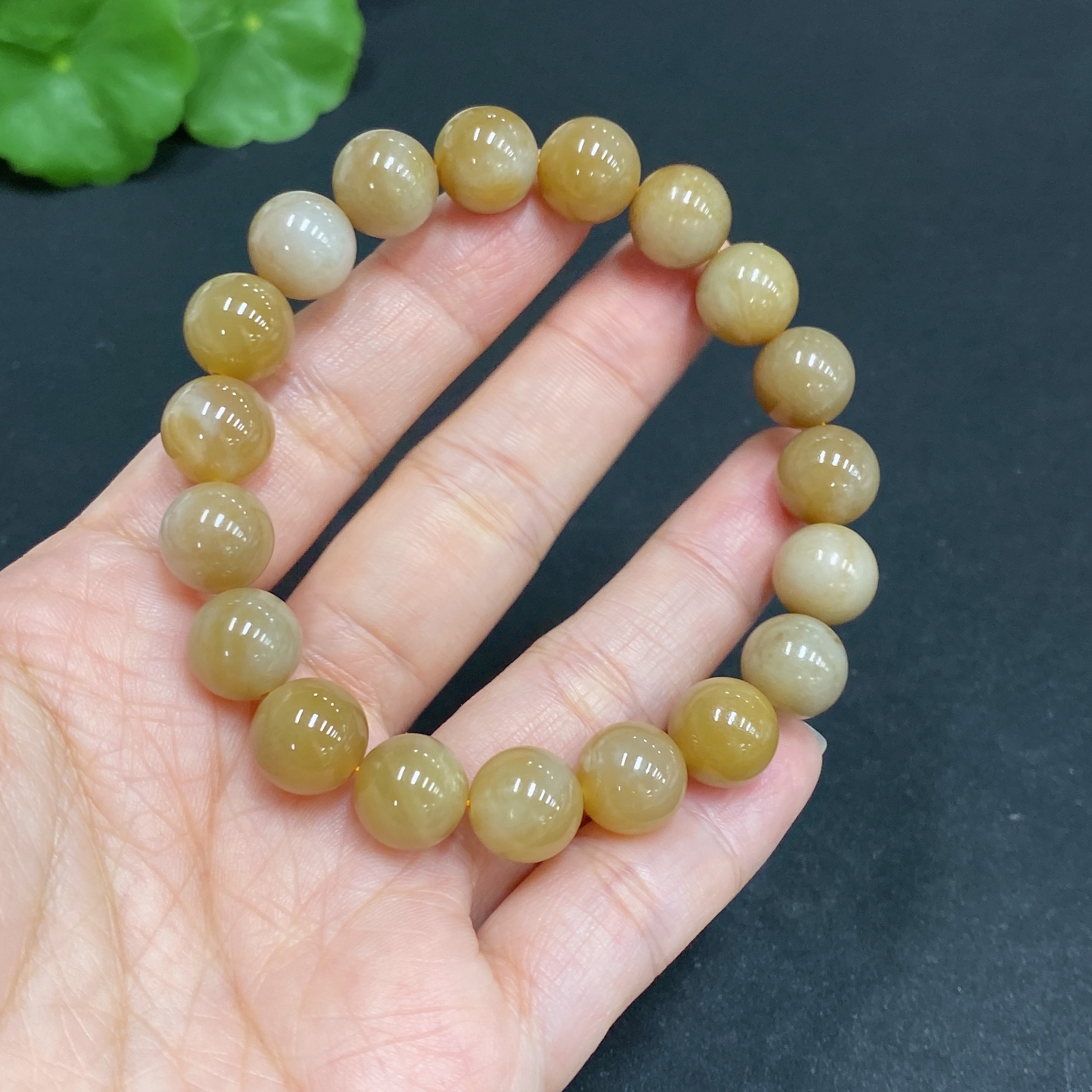 H34014030 Hetian Jade Bracelet Approx. 9.7mm Total Weight Approx. 28.5g