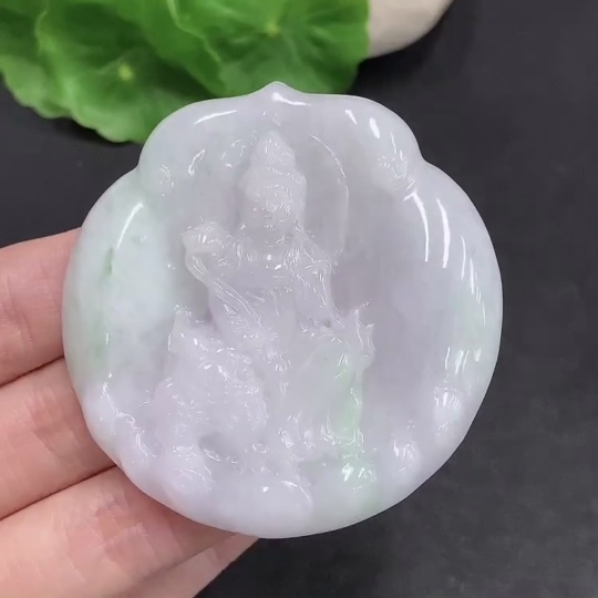 F34967830 Jadeite Manjushri Bodhisattva Pendant, Total Weight About 38.4g