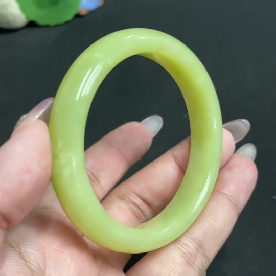 H34956808 Hetian Jade Round Bracelet Size 54.2 Total Weight Approx. 44.6g