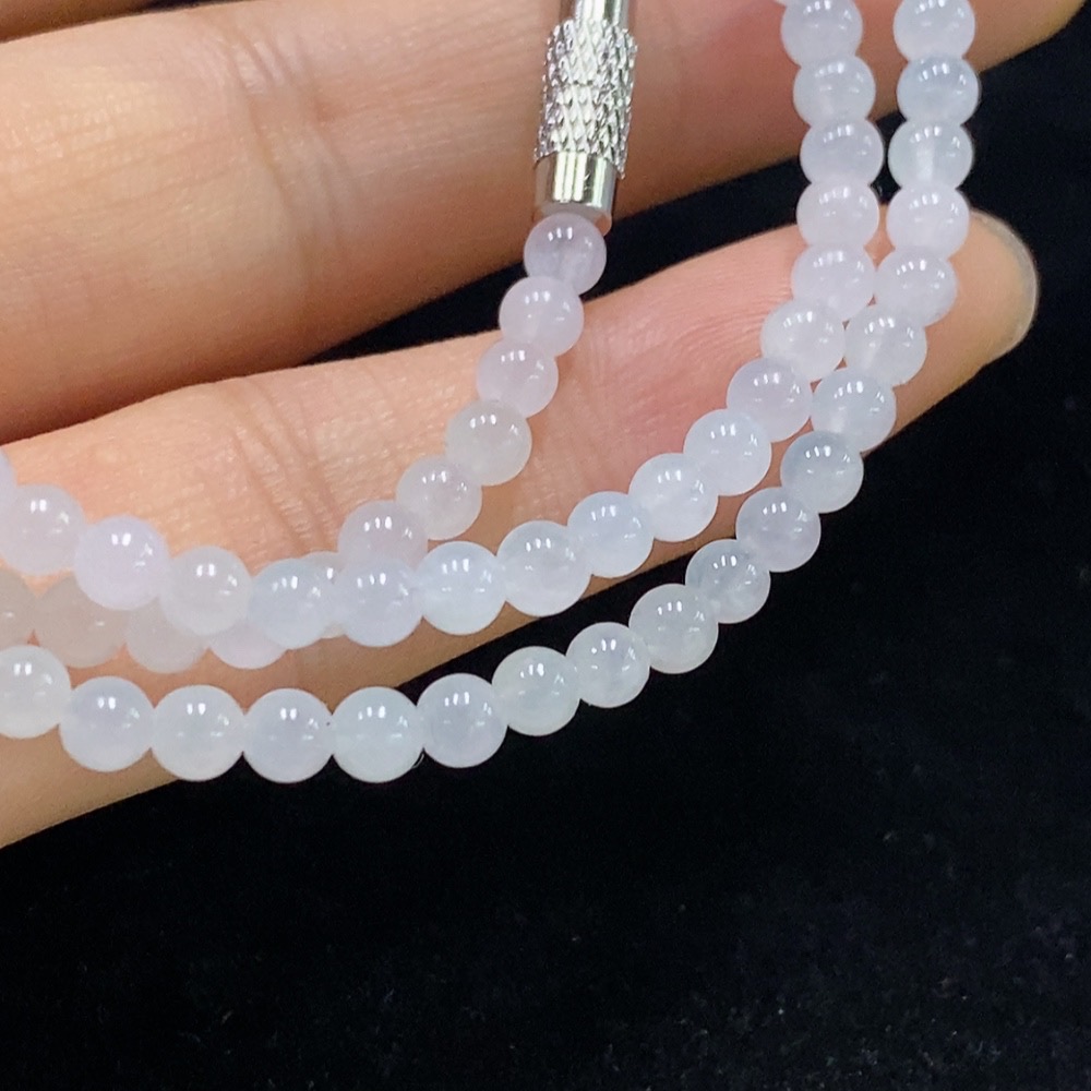 F33861545 Jadeite Bead Necklace Approx. 3.5mm Total Weight Approx. 15.36g Non-Gold