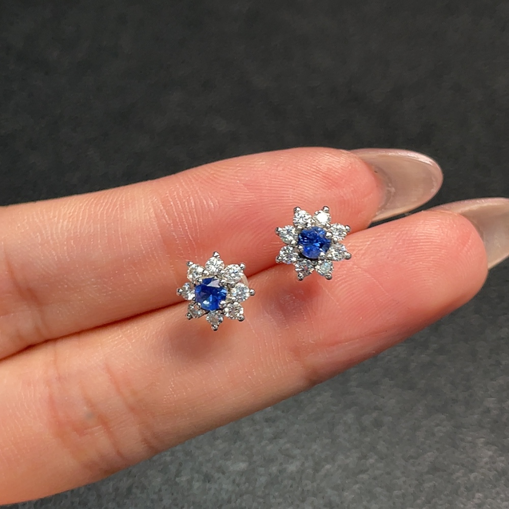 C34991673 Sapphire Earrings Non-Gold Total Weight Approx.1.3g Stone Size 2.8mm