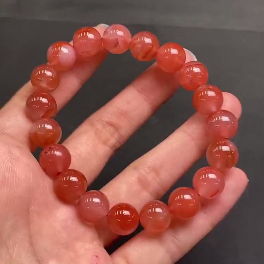 C13490347 South Red Agate Bracelet, Approx. 36.7g, Size 11.2mm