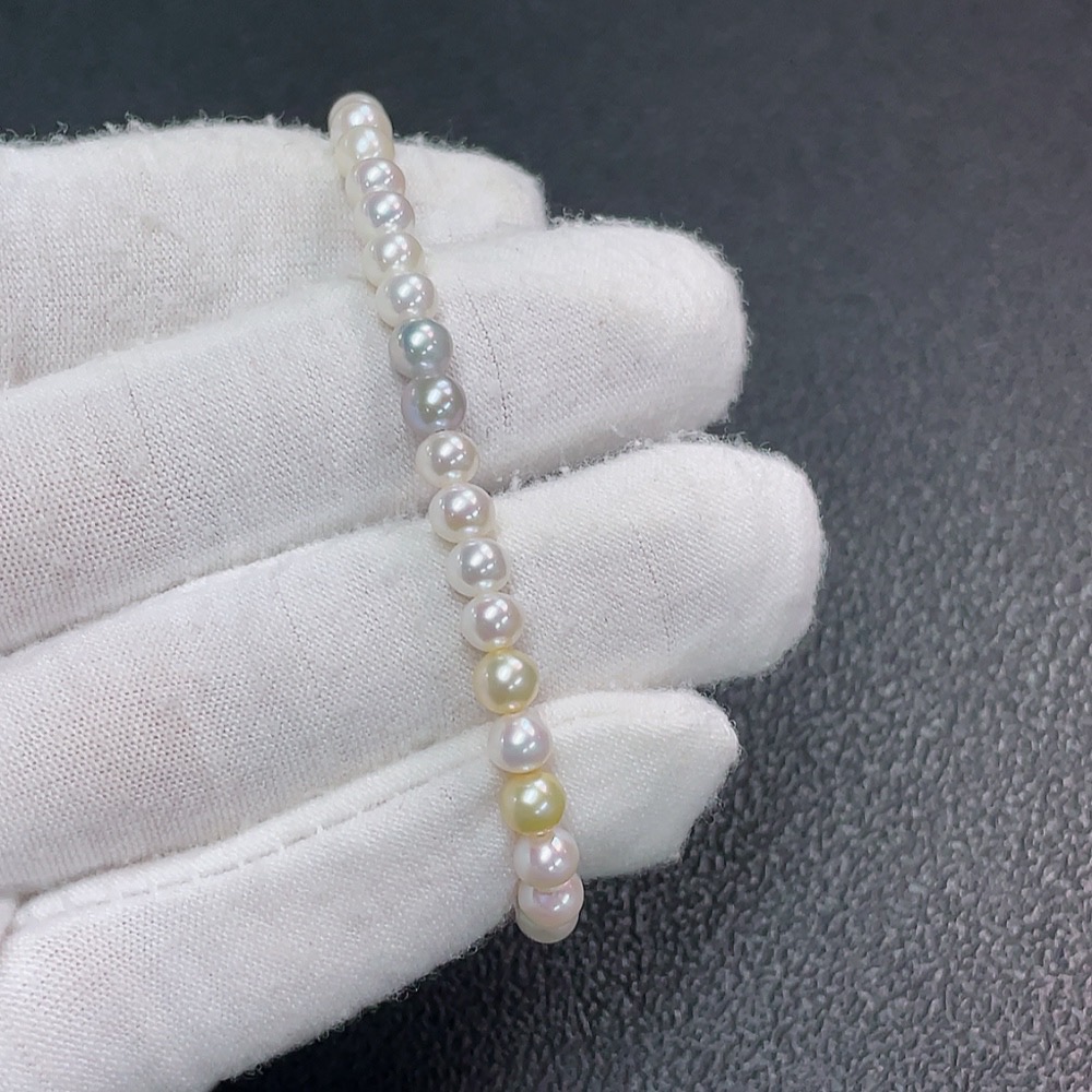 C32817295 Pearl Bracelet Non-Gold Color Origin Undetermined Total Weight Approx. 4.91g Size About 4.8mm