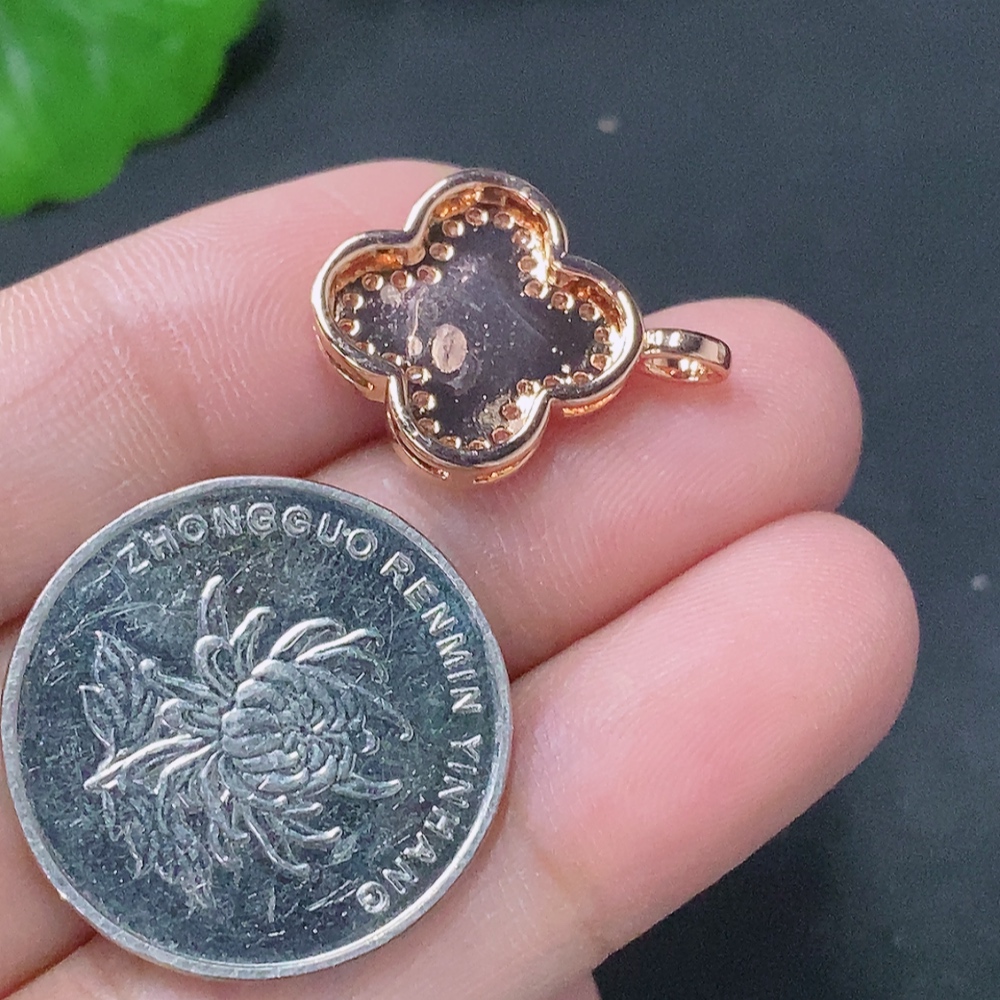 F33886390 Jadeite Inlaid Pendant Non-Gold Total Weight Approx. 1.85g