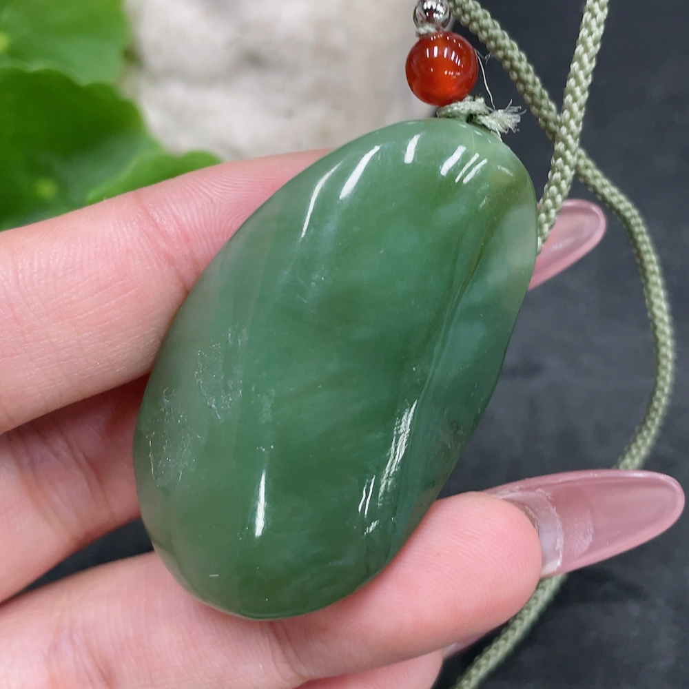 H33925184 Hetian Jade Pendant    Buddha    Total weight (including rope): 32.6g