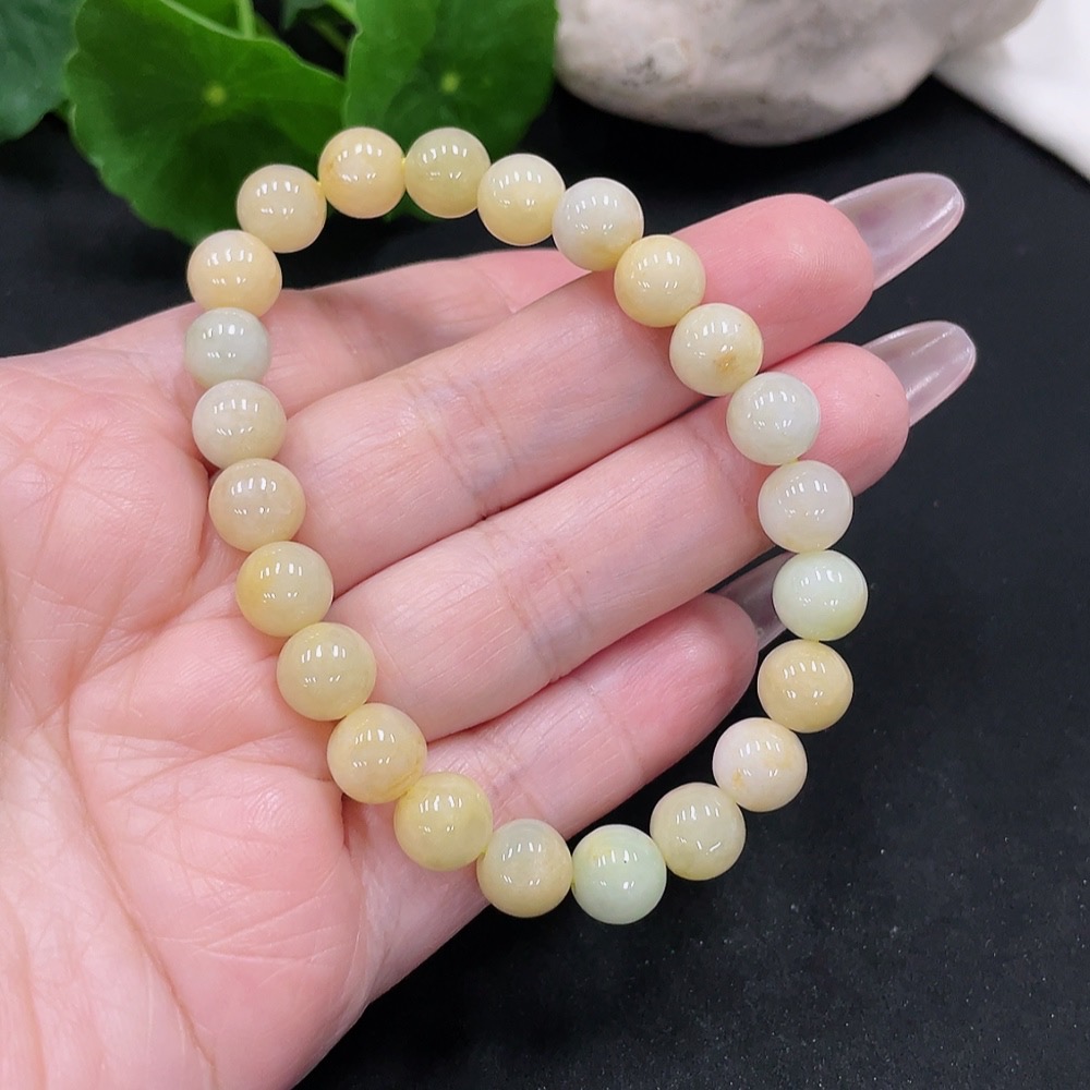 F34068182 Jadeite Bracelet Approx. 8.2mm Total Weight Approx. 21.9g