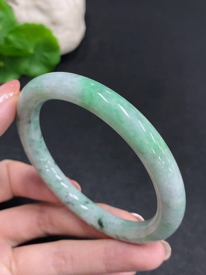 F34034981 Jadeite Round Bangle Total Weight Approx. 44.7g Size 59 Containing Other Minerals
