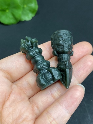 H31692544 Hetian Jade Pendant Vajra Total Weight about 22.6g