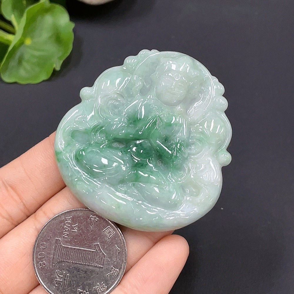 F24754151 Jadeite Guanyin Pendant, Total Weight Approx. 21.32g