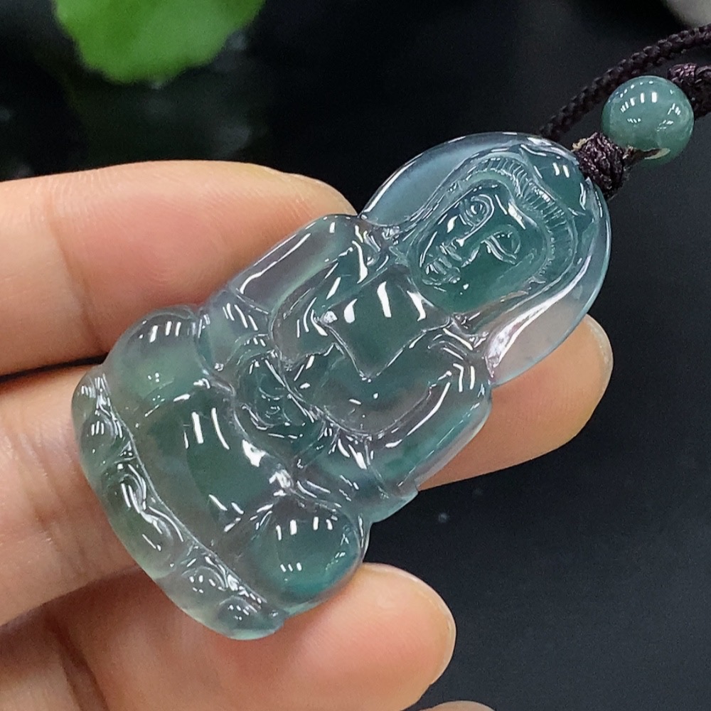 F29413954 Jadeite Guanyin Pendant Total Weight Approx.9.71g (Incl. String Weight)