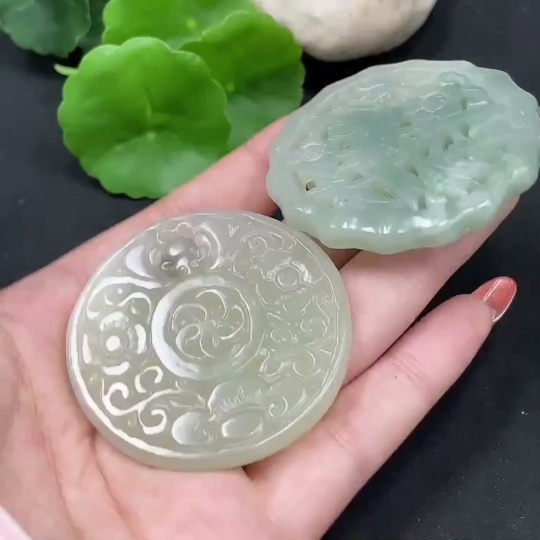 H35085688 Hetian Jade Pendant Antique Plaque Containing Other Mineral Components Total Weight Approx. 60.4g