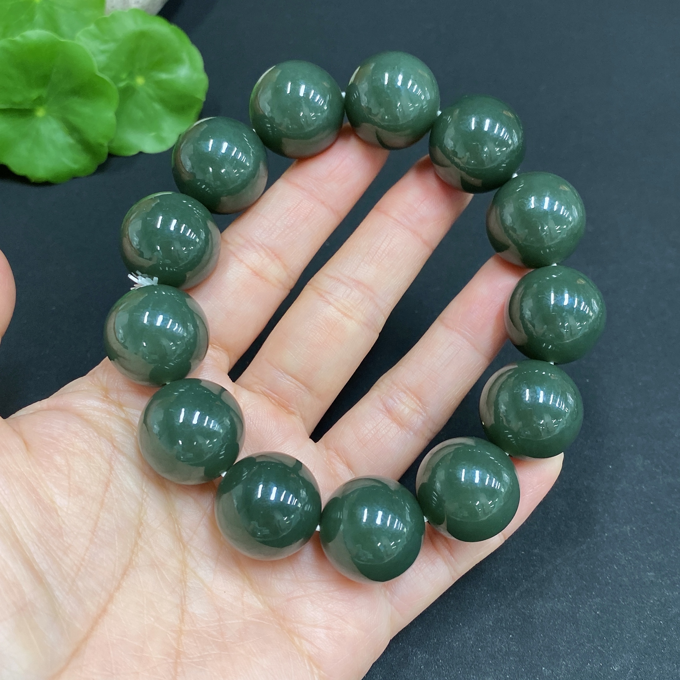 H32703033 Hetian Jade Bracelet Approx. 17.7mm Total Weight Approx. 117.1g