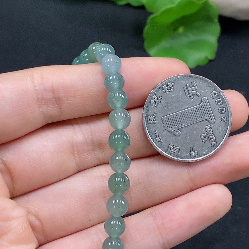 F31630563 Jadeite Beaded Necklace Approx. 5.6mm Beads Total Weight Approx. 35.63g