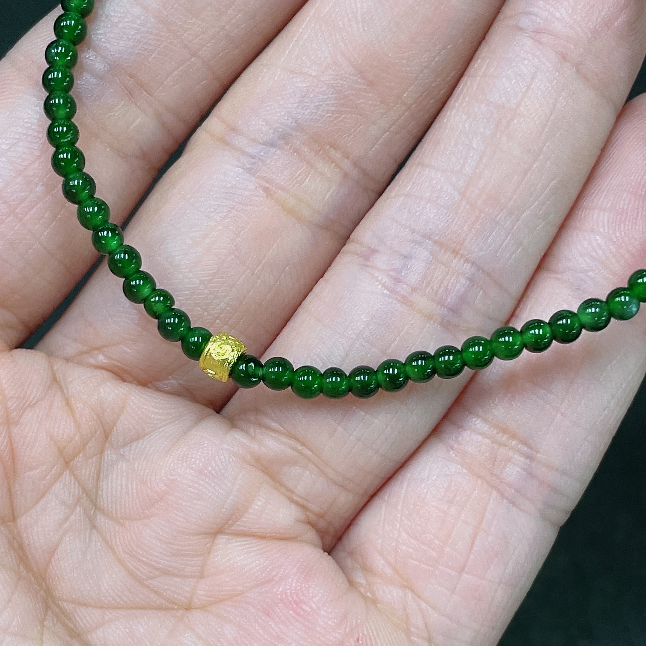 F35105611 Jadeite Bracelet Non-Gold Total Weight Approx. 3.38g Size About 3mm