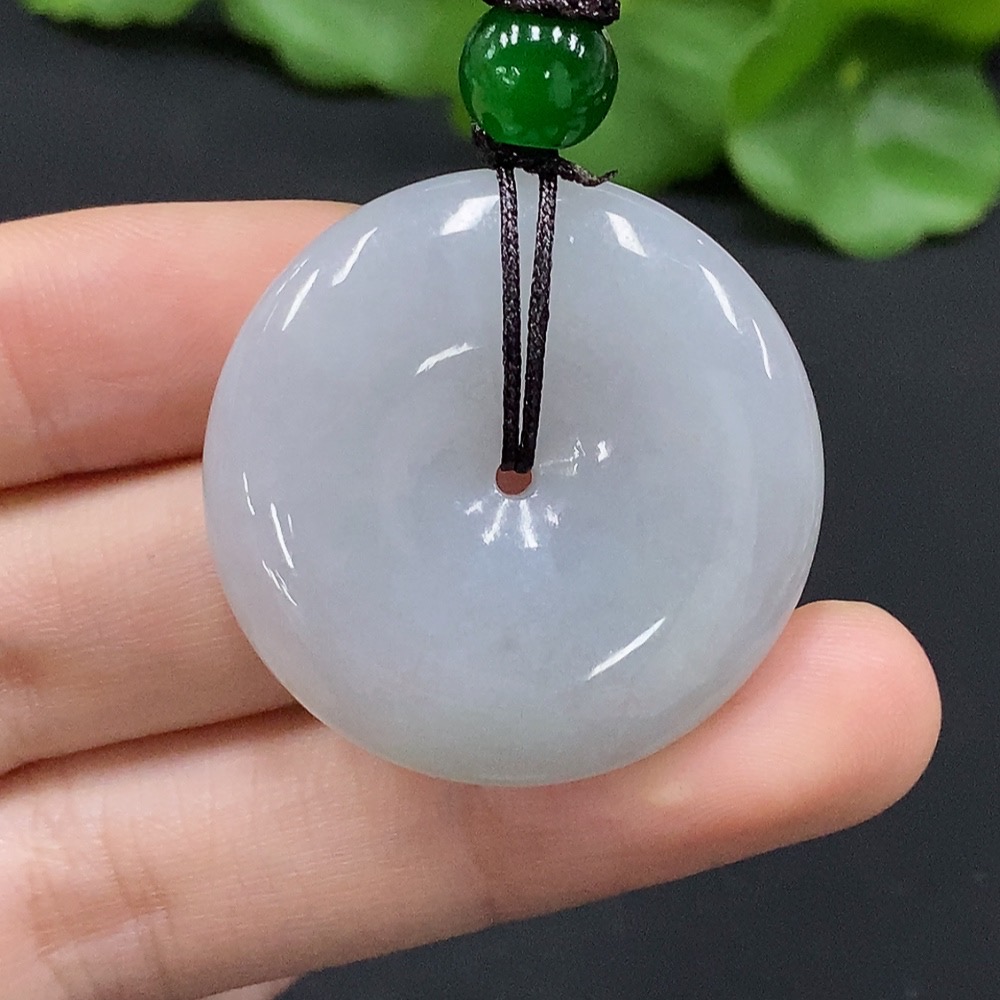 F35091002 Jadeite Safety Buckle Pendant with Non-A Grade Beads, Total Weight Approx. 18.96g