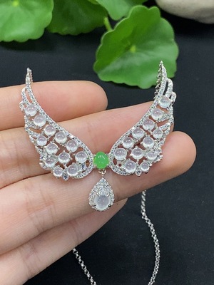 F33866528 Jadeite cabochon inlaid pendant non-gold inlaid total product weight approximately 8.65g